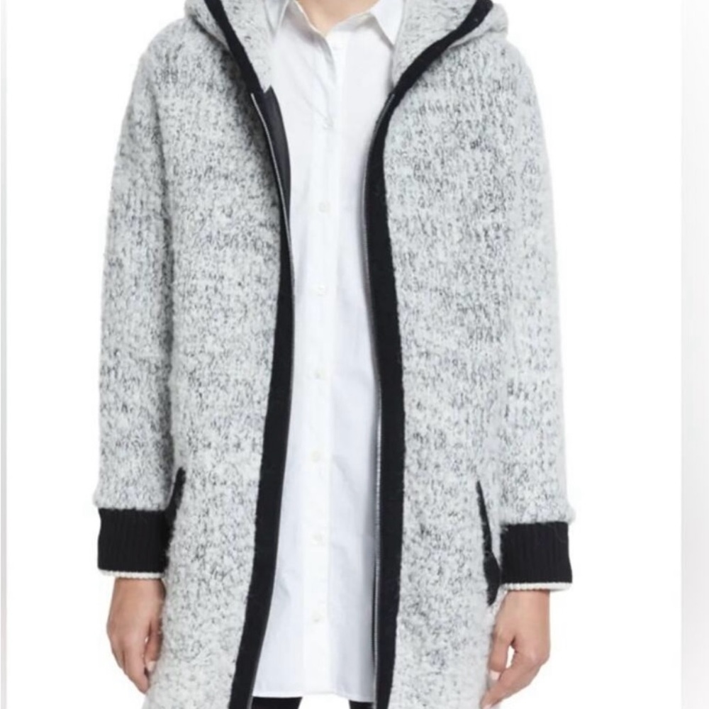 Rag & Bone Adele Hooded Ribbed Sweater Coat